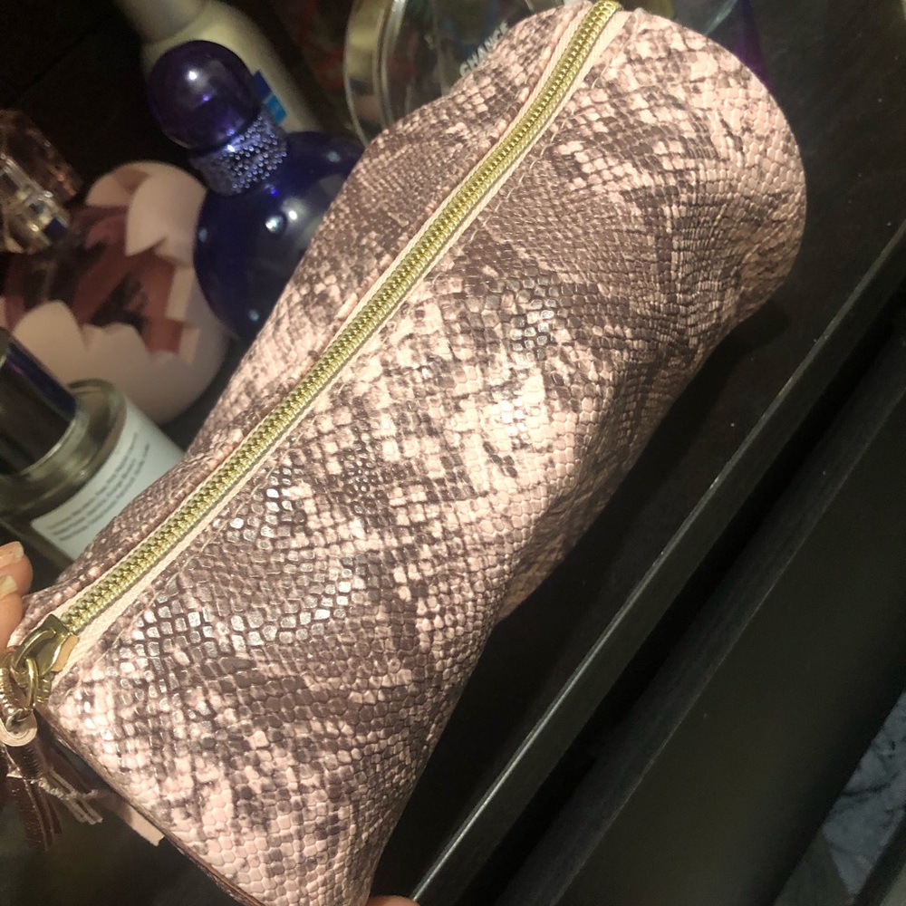 Snakeskin makeup bag
